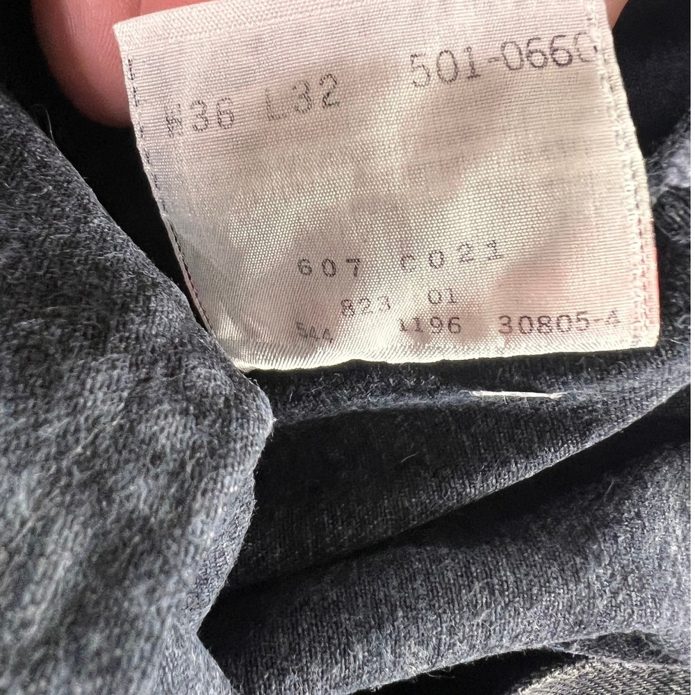 Levi's 501 Vintage 1996 Jeans Mens 36x32 Black Button Fly Made in USA - Picture 11 of 14